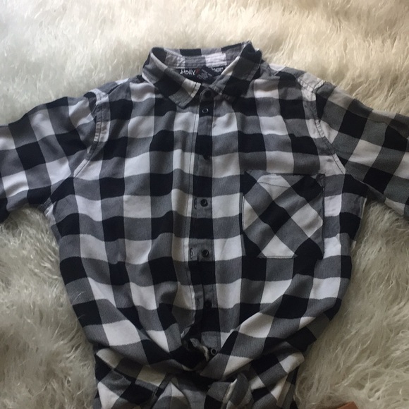 Polly & Esther Tops - 3/$20 Black and White Buffalo Check Button Down M Polly & Esther Tops - 3/$20 Black and White Buffalo Check Button Down M